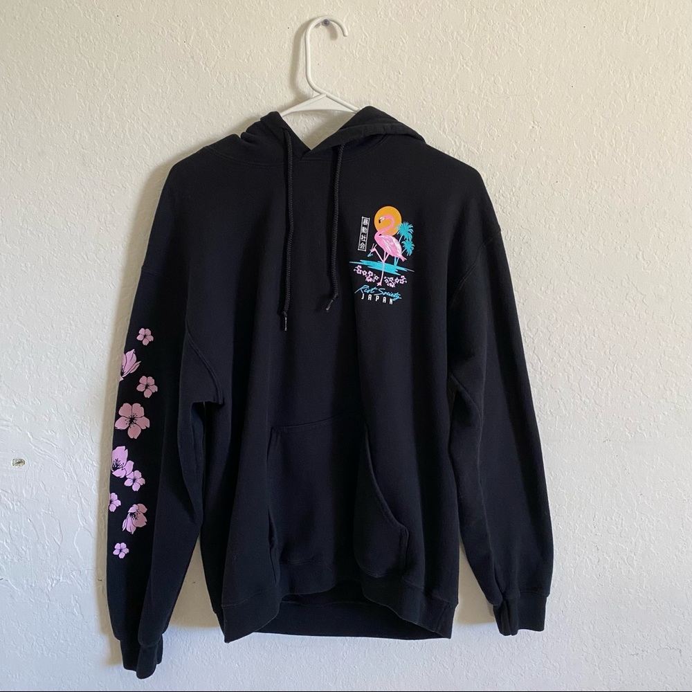 riot society japan flamingo blossom hoodie